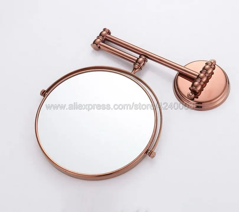 Rose Gold Bath Mirrors 3 x Magnifying Mirror of Bathroom Makeup Mirror Folding Shave 8