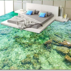 wellyu Custom flooring 3d обои self-adhesive flooring painting beautiful sea water ripple 3D living room bedroom floor painting
