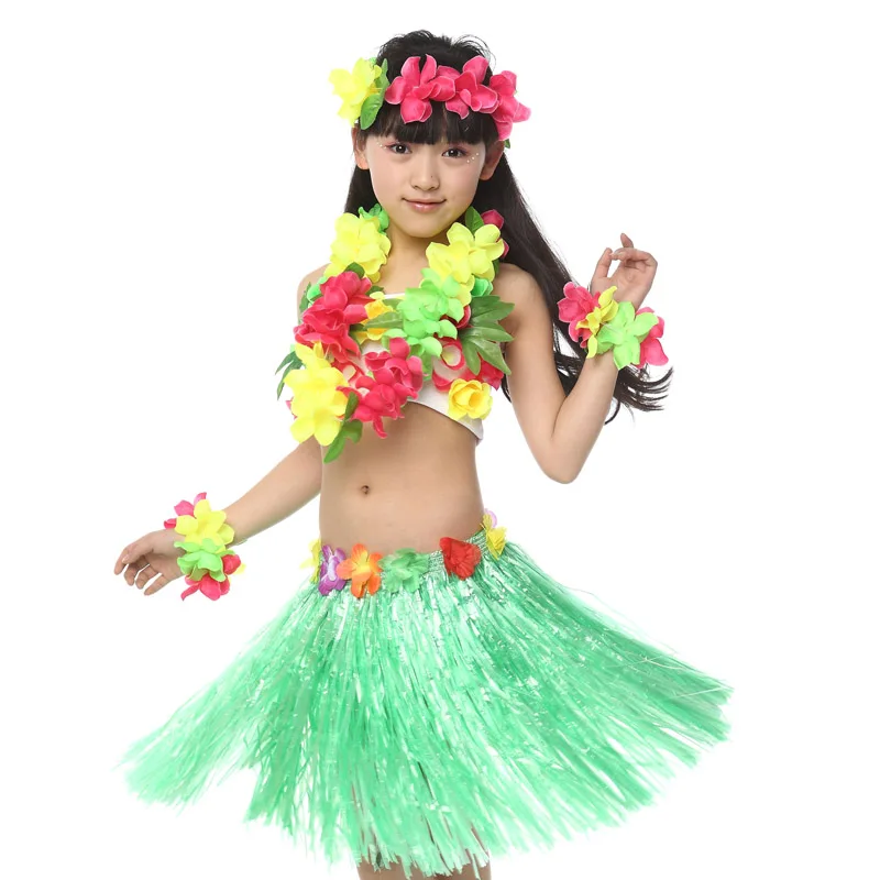 Free Shipping Halloween Carnival Fancy Dress Costumes for Kids Girls Children Hawaiian Hula Skirt Ballroom Belly Dancing Clothes image 2