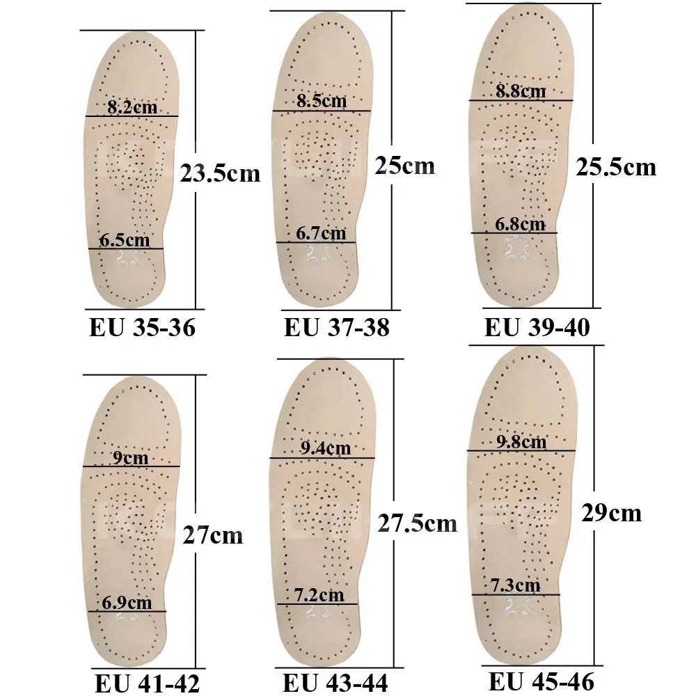 Genuine Leather Orthopedic Insoles For Feet Arch Support Plantar Fasciiti Foot Varus Valgus Orthotics Insole For Men Women