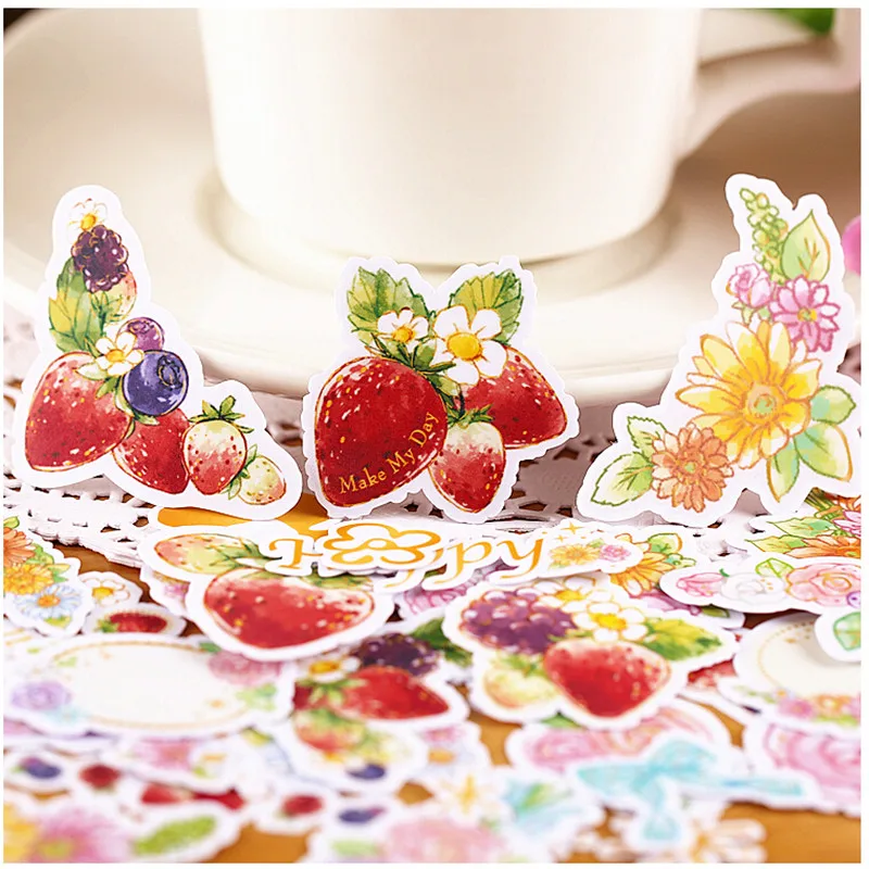 26pcs Creative Cute Self-made Pluie Douce Food Scrapbooking Stickers /decorative Sticker /DIY Craft Photo Albums Kawaii