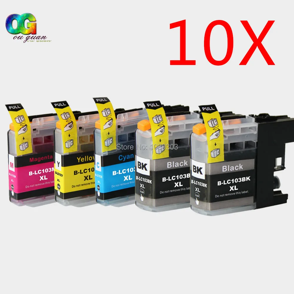 

10PK LC103 XL LC103 Premium Ink Cartridge Compatible for Brother MFC-J470DW/J475DW/J650DW/J870DW/J875DW/J4410DW Printer