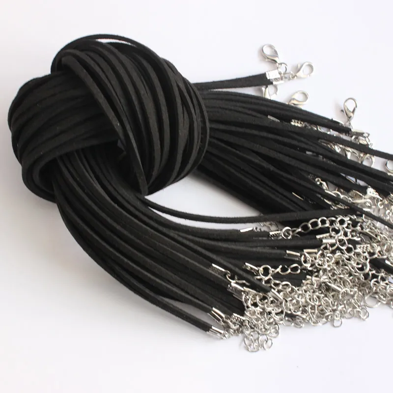 Onebeading 17-19 인치 조정 가능한 혼합 색상 블랙 목걸이 한국 벨벳 코드 문자열 약 3mm DIY 쥬얼리 만들기 20 개