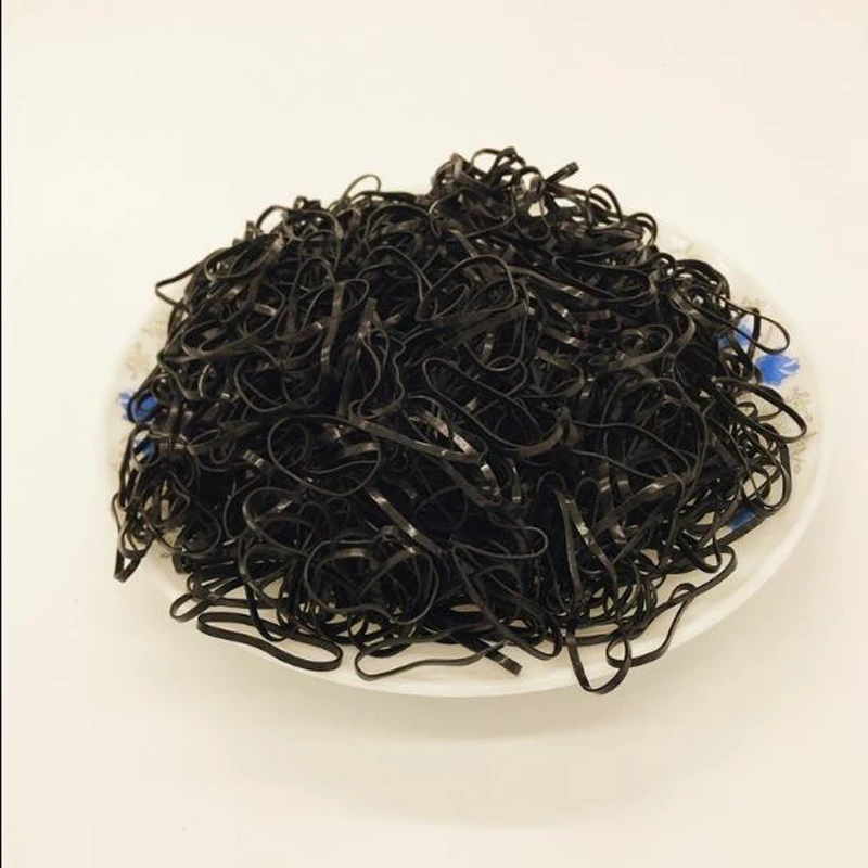 2000 Pieces/Pack Black Color 25mm Rubber Bands Stationery School Office Holders DIY Kid Hair Decorationes