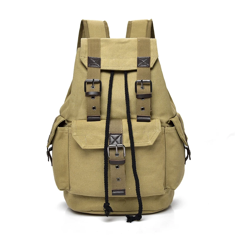 

WSYUTUO Man Vintage Canvas Backpack Travel Schoolbag Male Backpack Large Capacity Rucksack Shoulder Mochila Escolar