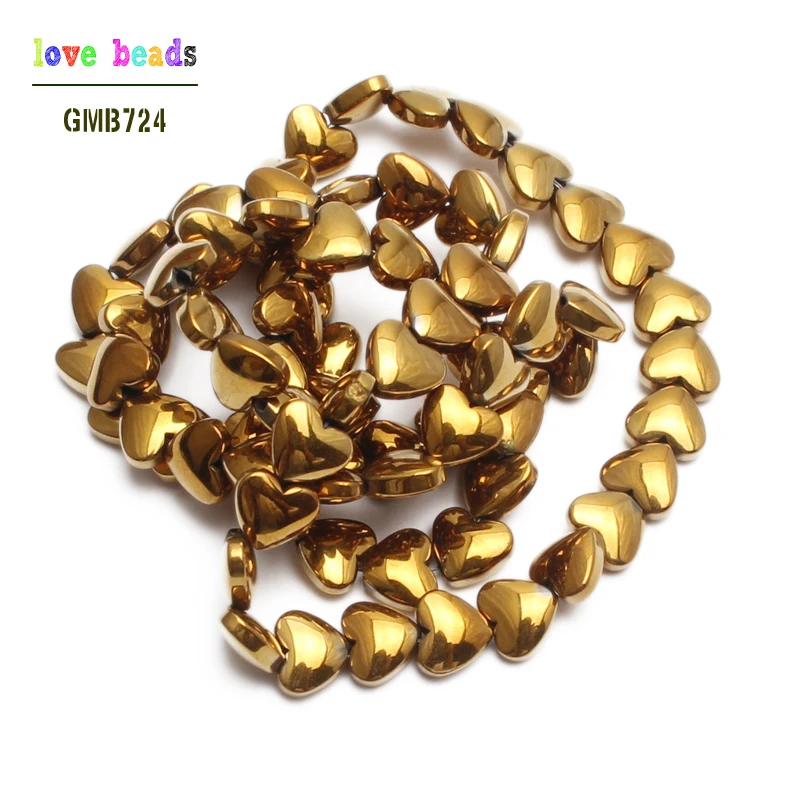 Natural Hematite Stone Beads 6*5mm Heart Loose Spacer Beads For Jewelry Making 78pcs/lot Beads DIY Bracelet Necklace