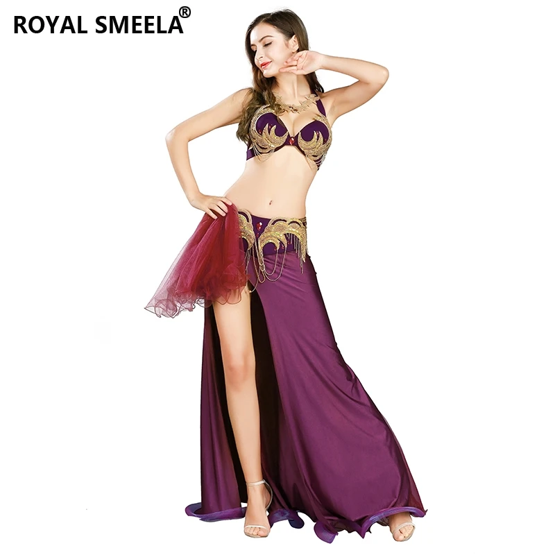 Belly dance costume professional Stage Performance wear Women Belly Dancer Outfit Sequin bra belt skirt Sexy Belly Dance Wear