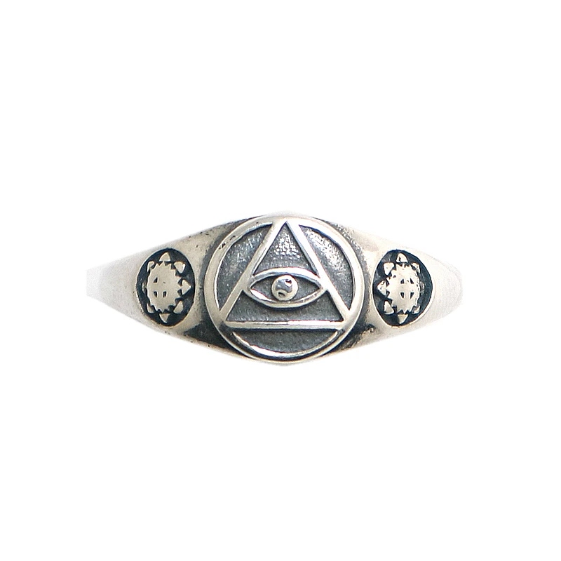 Unisex S925 Silver Cool Punk Gothic All See Eye Newest Ring