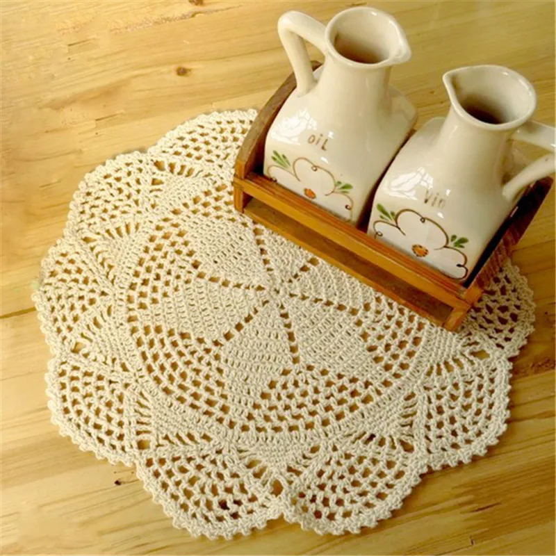 6 Pcs/ lot Home Table Cup Mat Creative Decor Coffee Drink Eat  Placemat Lace Round  Retro Drinks Coasters table seasoning mat