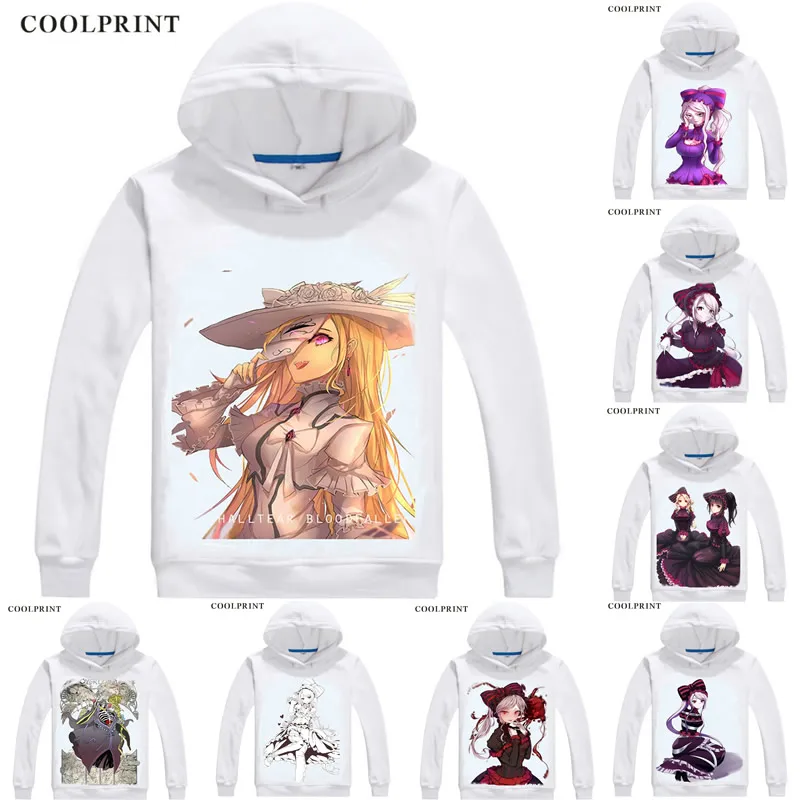 Overlord Hoodies Hooded Hoodie Anime Manga Shalltear Bloodfallen Sharutia Buraddoforun The Bloody Valkyrie Cosplay Sweatshirts