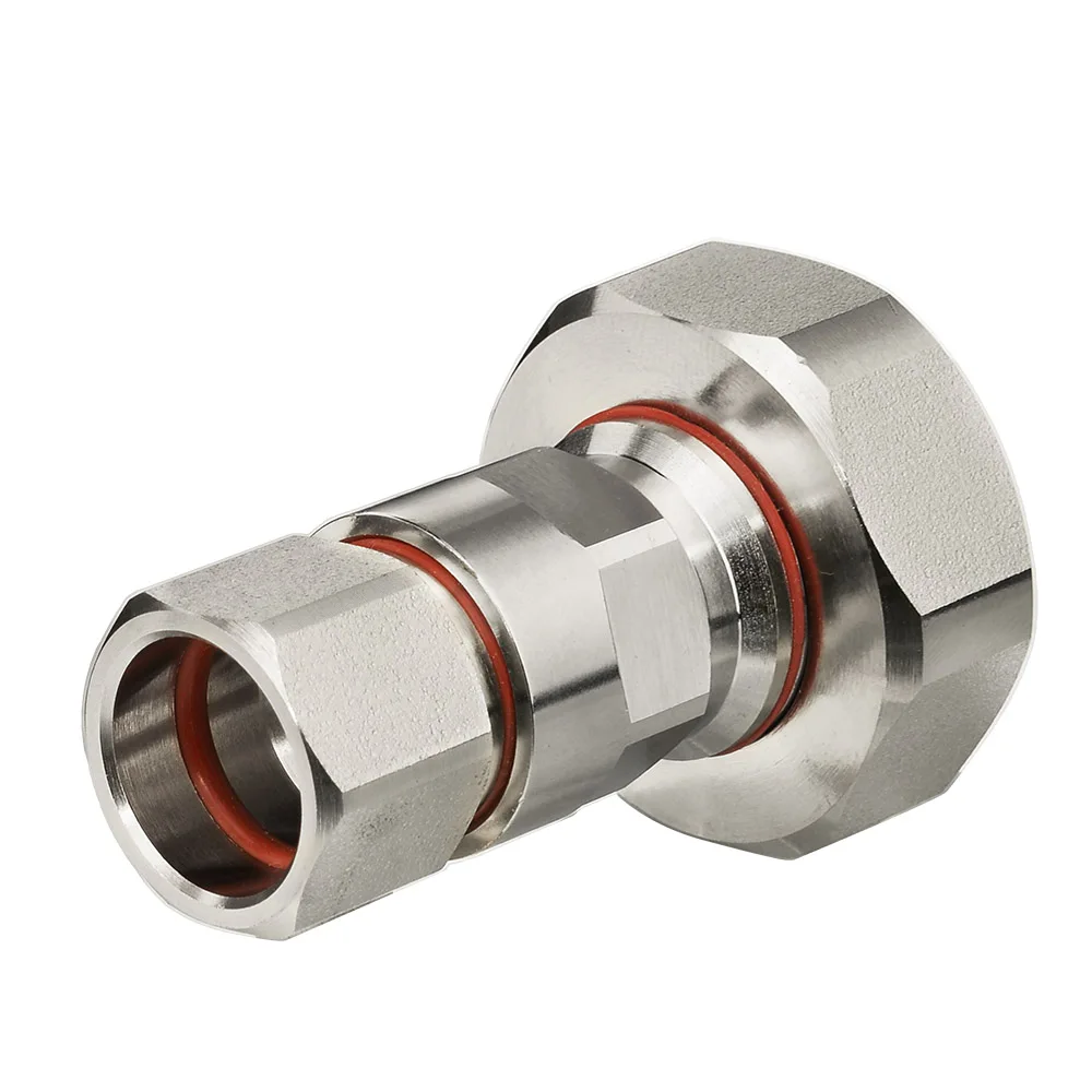 Eightwood 7/16 Din Male RF Coaxial Connector Adapter Crimp Corrugated Copper 1/2'' Cable for Antenna System Wireless Satellite