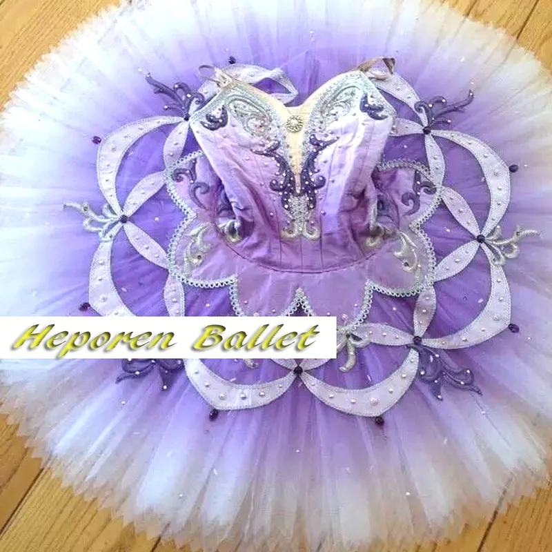 

Custom Made Purple Ballet Tutu Dress Professional Ballerin Dancerwear Gradient Violet Sale Costume For Halloween Party