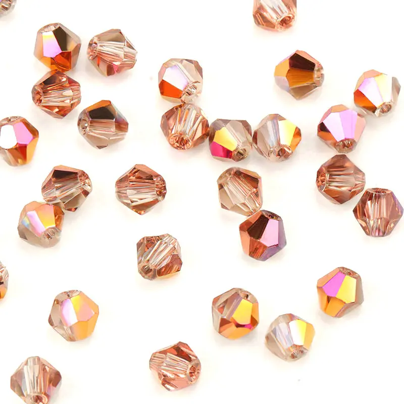 4mm Shiny AB color Crystal Bicone Beads Glass Jewelry Beads Loose Spacer Beads earring bracelet making Jewelry Accessories DIY