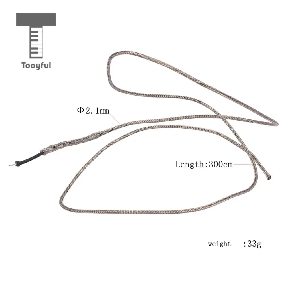 Tooyful 단일 도체 편조 실드 케이블, 기타 회로 와이어 픽업 와이어, 22AWG, 300cm 길이