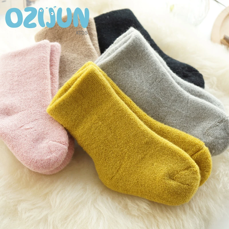 

4-12Y Winter Kids Terry Floor Socks Thickening Double-deck Pile Children Home Sox Super Warm Baby Boy Girl Socks 4 size