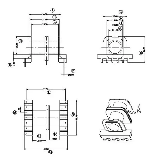 EC35 EER35  high frequency SMPS transformer LLC custom transformer