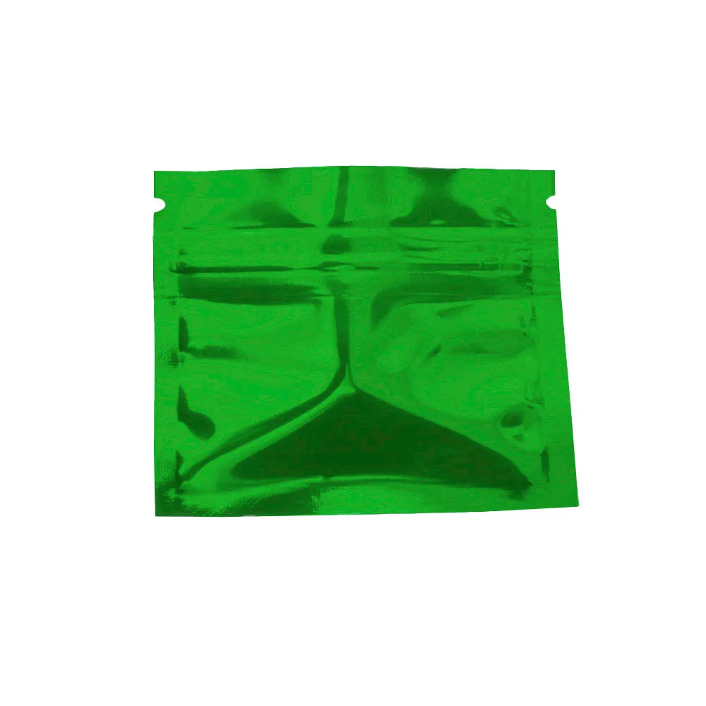 

Small Food Storage Zip Lock Package Bag 7.5*6.3cm Green Resealable Heat Sealable Ziplock Waterproof Aluminum Foil Bags 200pcs