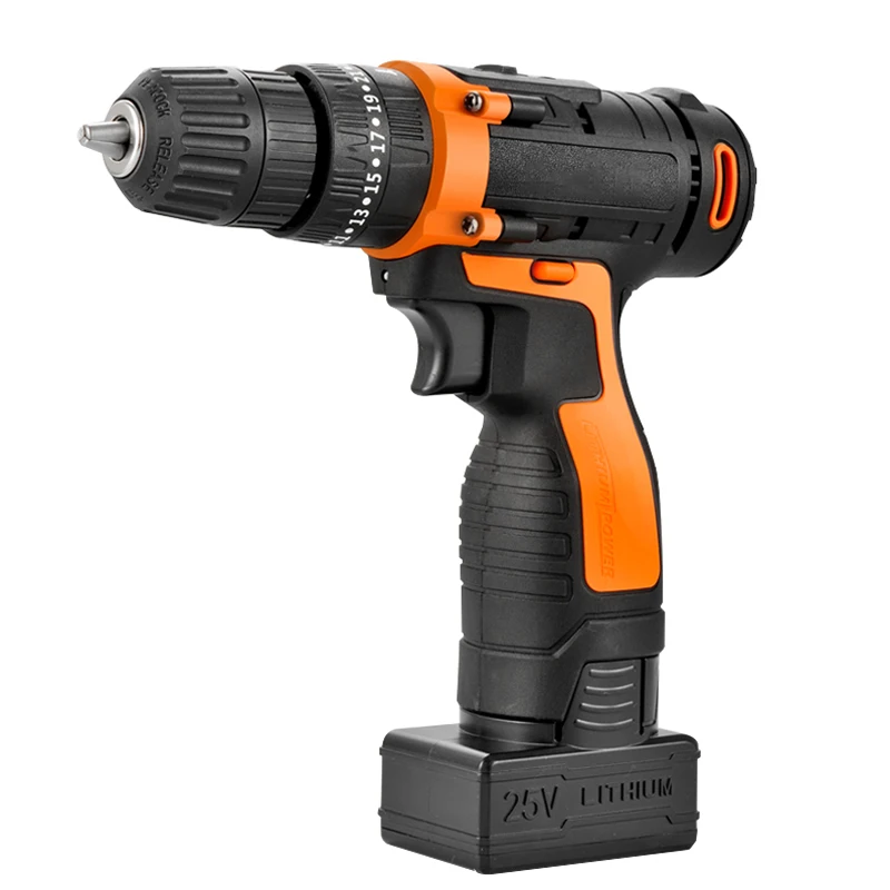 12V/25V MAX Cordless Drill 3000mAh Battery 150 min of use,Electric Screwdriver 18+1 2-Speed with 4pcs Drillr Bits