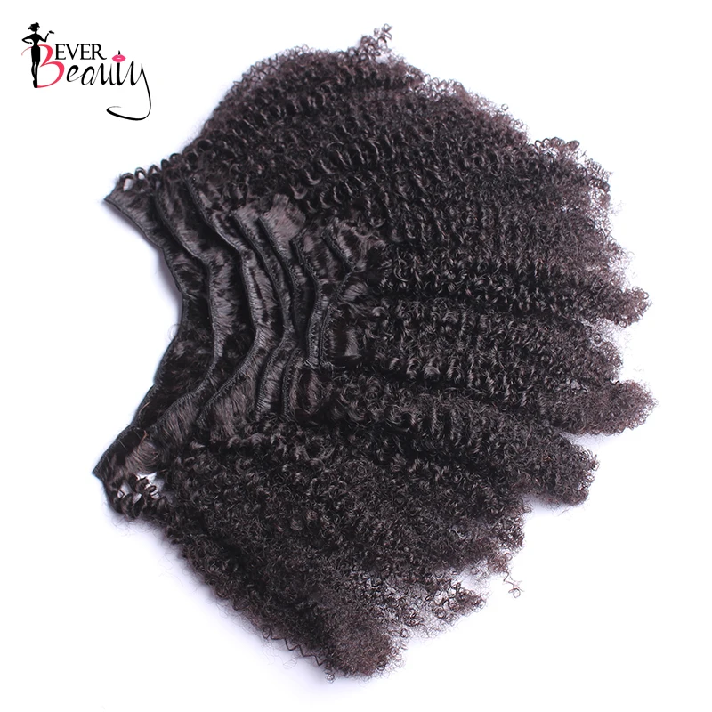 Breite Seite 4B 4C Afro Verworrene Lockige Clip In Menschliches Haar Extensions Für Frauen Mongolischen Haar Extensions Natiral Schwarz Immer schönheit