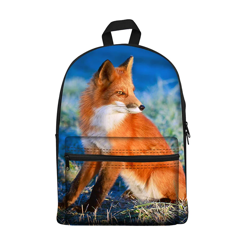 New 2017 Kawaii canvas Backpack for Girls Fashion Children School Bag Cute Animal fox Backpack Kids School Backpack