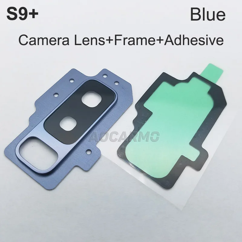 Aocarmo Rear Back Camera Lens Glass Ring Cover With Frame Adhesive For Samsung Galaxy S9+ SM-G9650/DS Plus 6.2\