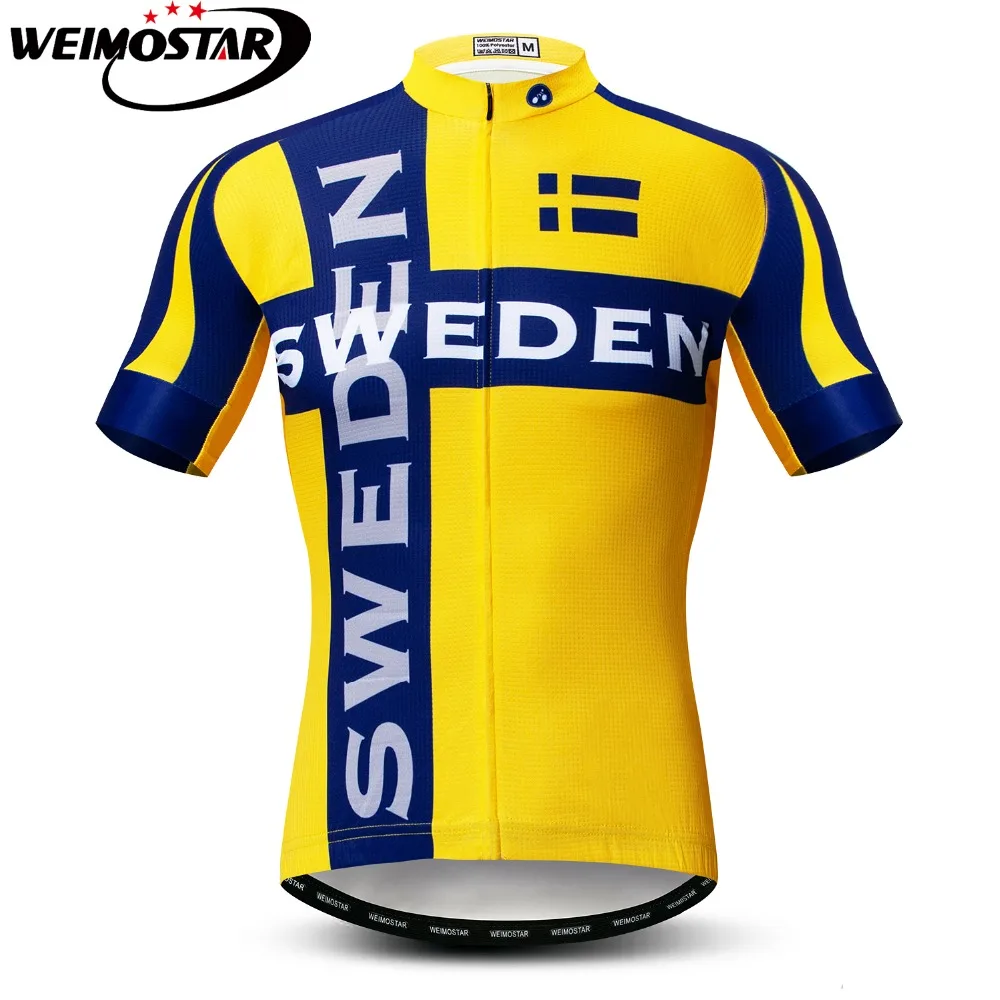 Summer Men Cycling Jersey Short Sleeve 2021 Ropa Ciclismo MTB Cycling Clothing Bike Shirt Racing Hombre Maillot Sweden Yellow