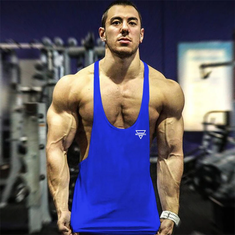 New Bodybuilding Stringer Tank Top Men Fitness Clothing Gym Shirt Brand Muscle vest Workout Cotton Regatas Masculino