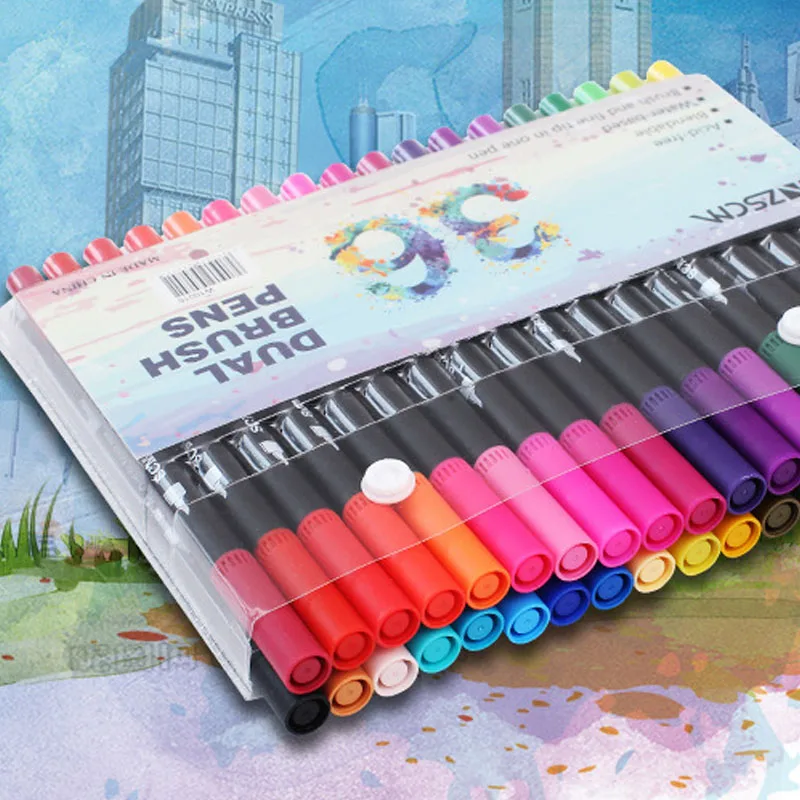 

60 Colors Brush Markers Set Soft Painting Markers Pen For Sketch Drawing Dual Head Markers Copy