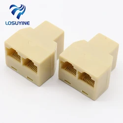 RJ-45 SOCKET RJ45 Splitter Connector CAT5 CAT6 LAN Ethernet Splitter Adapter 8P8C Network modular plug PC laptop cable contact