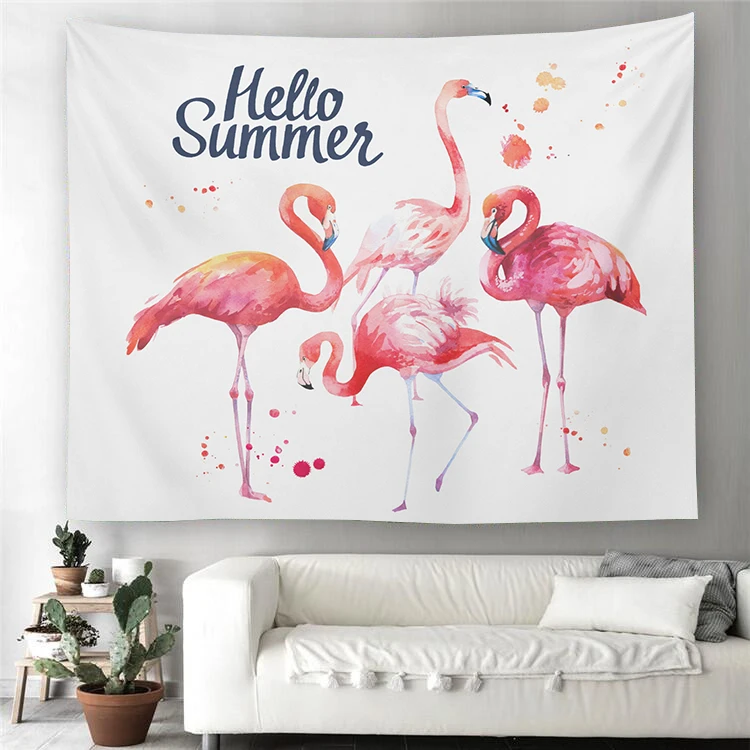 

Pink Flamingo Tapestry, Bedside, Bedroom Wall Decoration, Tarpaulin Background Cloth, Tablecloth, Partition Curtain