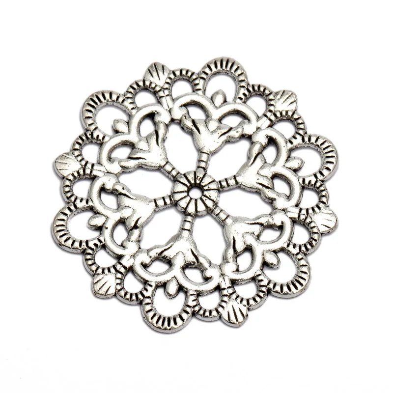 20pcs/lot Antique Bronze 29mm Round Flower Motif charms Good Quality and wholesale Diy Jewelry findings Components