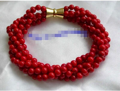 

stunning 5strands 5mm round crude red coral bracelet g186>Wholesale Lovely Women's Wedding Jewelry