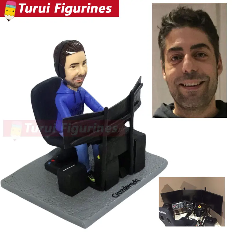 make a bust from photos for programmer pc game player fans figurine personalize custom hobby & collectible bobblehead figurines