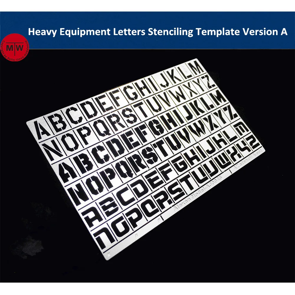 AJ0045 1/100 1/35 Scale Heavy Equipment Letters Leakage Spray Plate Stenciling Template Tool for Gundam Military Model Building