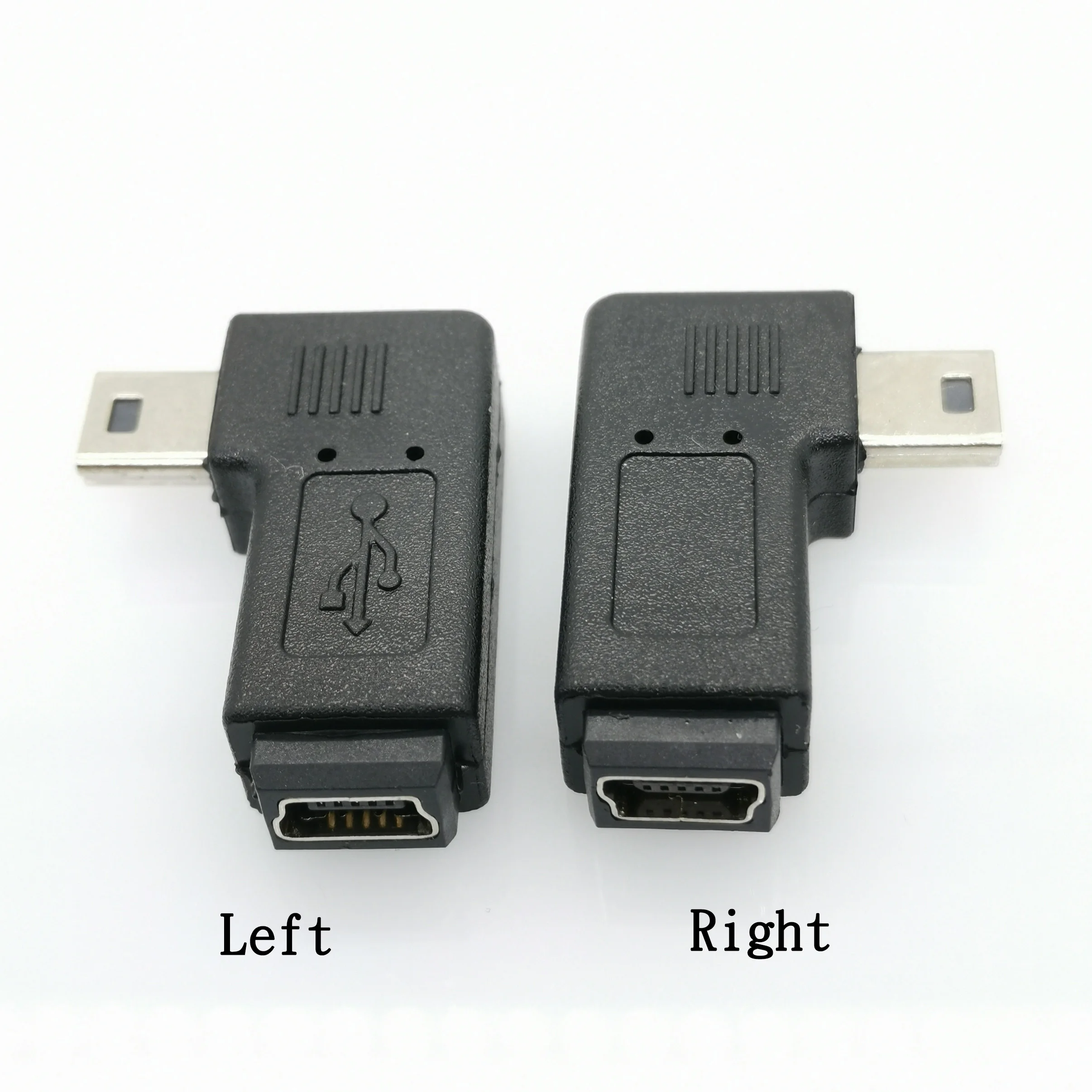 Mini USB 2.0 5P Male to Female M - F extension adapter 90 degree left & right angled