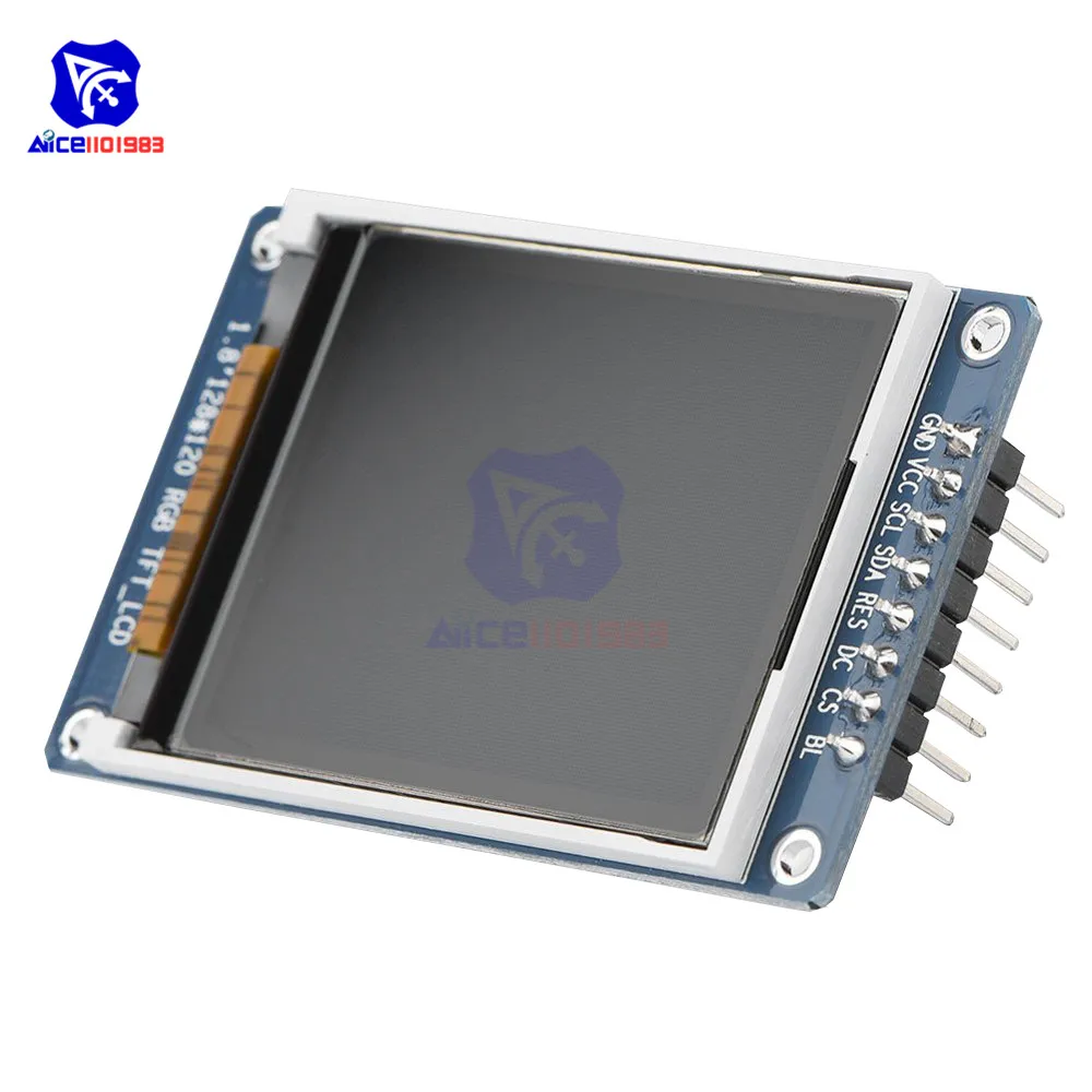 1.8 Inch 8Pin 128*160 RGB TFT LCD Screen Display Module SPI Interface ST7735 IC Driver for Andruio STM32 C51 3.3V LCD Display