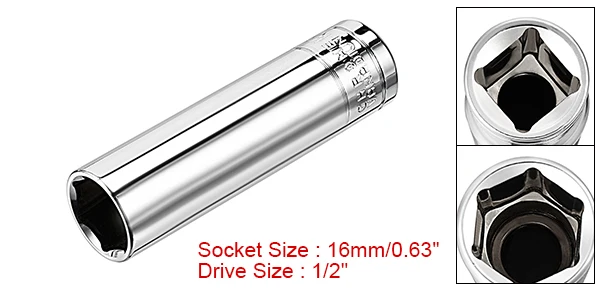 UXCELL 1/2 zoll Stick Buchse 15mm 16mm 19mm 6 Punkt Tief Buchse Cr-V Stahl für automotive Reparaturen, haushalt Wartung