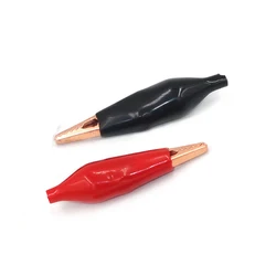 1pair Red Copper 45mm/35mm Alligator Clip crocodile electrical Clamp for multimeter Testing Probe Meter with Plastic Boot