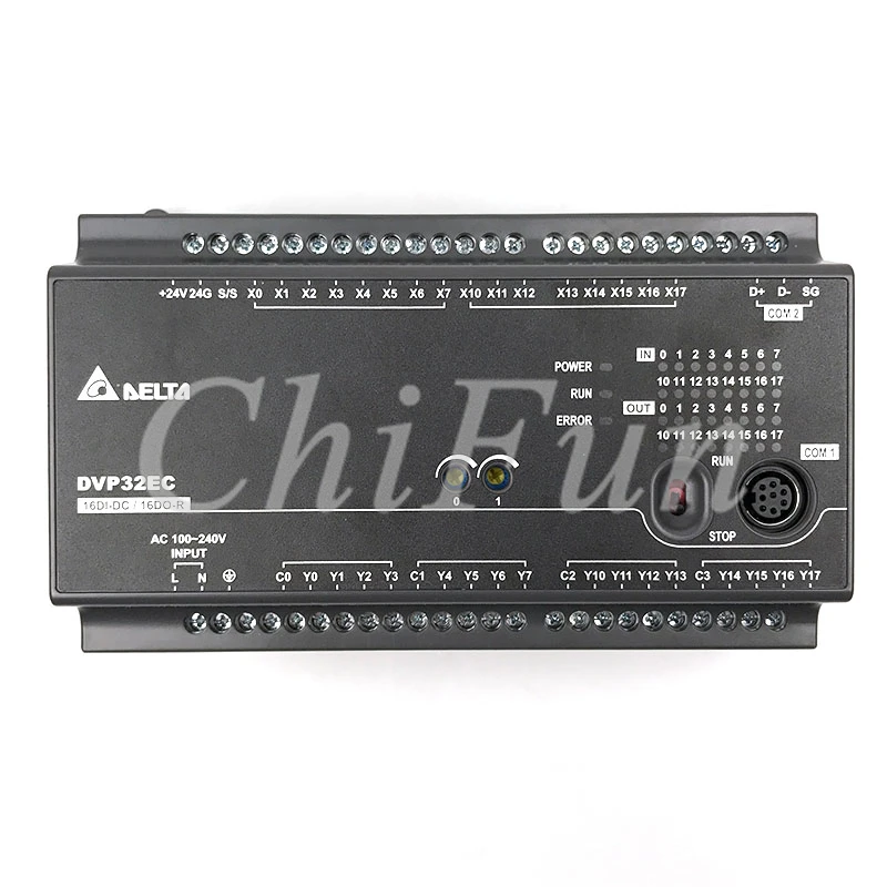 Delta Original PLC industrial control board  DVP32EC00R3 Relay output module 16DI 16DO in box