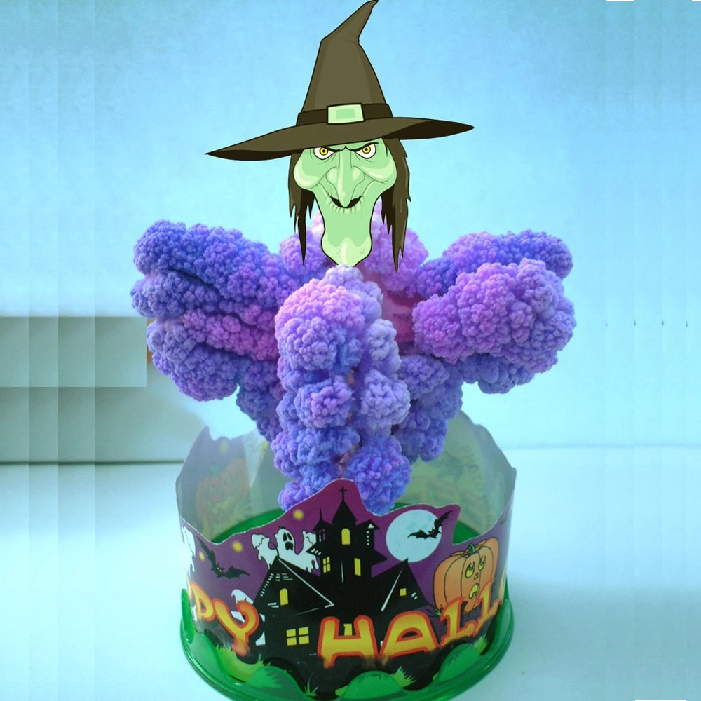 165mm H Purple Mystic Paper Witch Hallowmas Tree Magic Growing Sorceress Halloween Carlin Trees Hex Educative Toys For Children