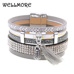 WELLMORE women bracelets fashion Leather bracelets BOHO charm bracelets for women party jewelry wholesale drop shipping