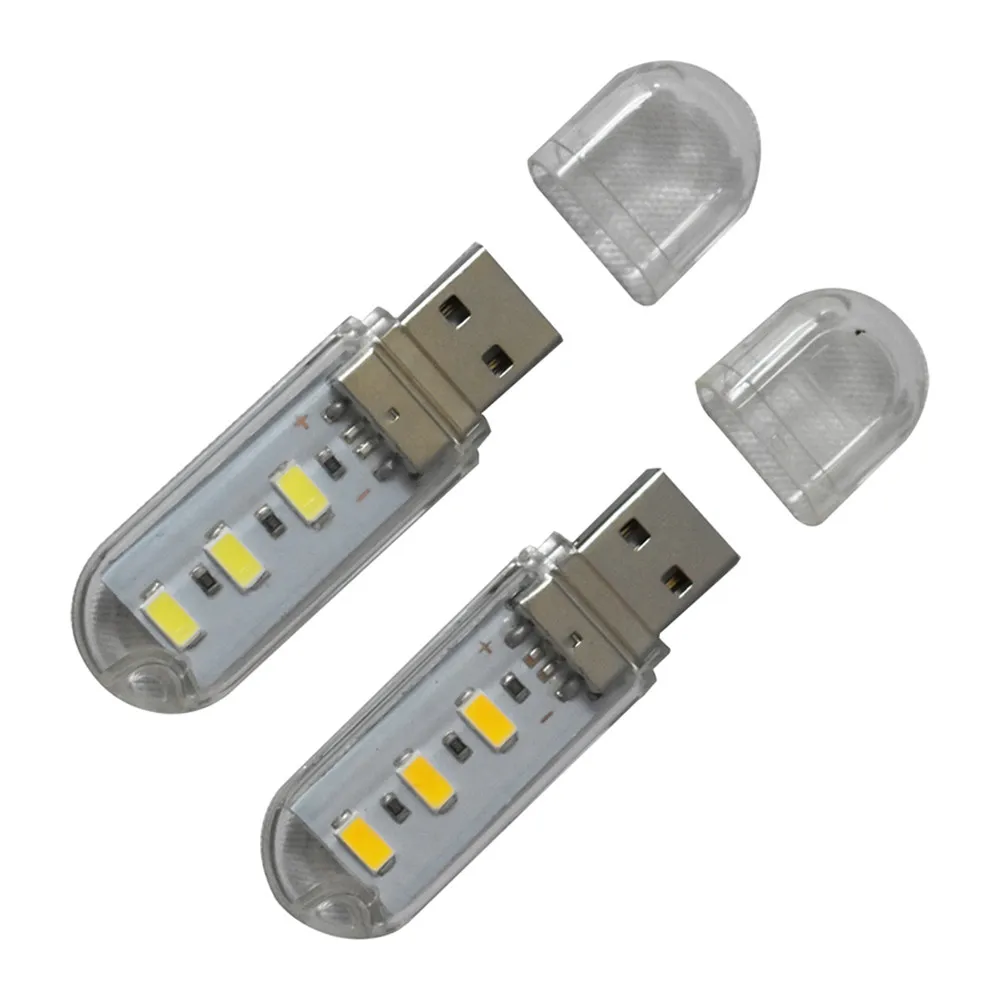 USB LED Book Lights, Night Light, 1LEDs, 3LEDs, 8LEDs, SMD 5730 LED Bulb, 5V Power Input White, 5000-6500K, Warm White, 5 Pcs