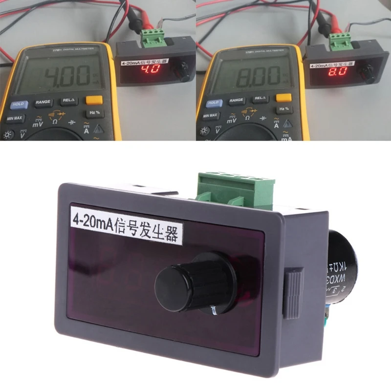 DC 12V/24V 4-20mA Signal Generator Current Signal Source w/ Polarity Protection