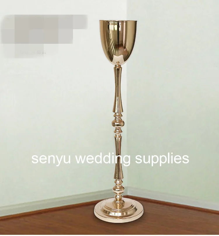 

Factory price wedding decoration metal flower pedestal stand gold road lead for sale senyu104