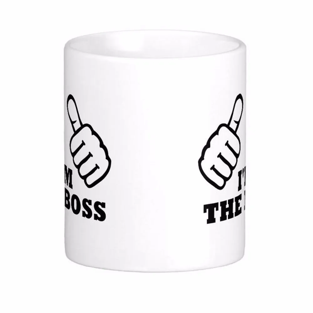 I'M The Boss White Coffee Mugs Tea Mug Customize Gift By LVSURE Ceramic Mug Travel Coffee Mugs