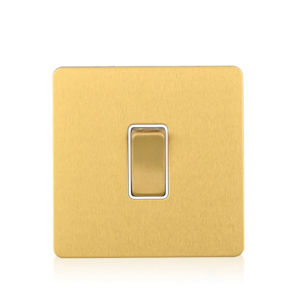 

Satin Brass 1 Gang 1 Way Wall Electric Switch Stainless Steel Material Push Button