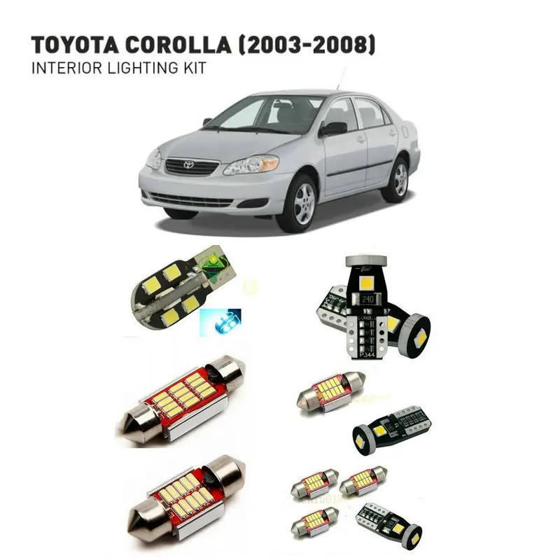 

Led interior lights For Toyota corolla 2003-2008 6pc Led Lights For Cars lighting kit automotive bulbs Canbus