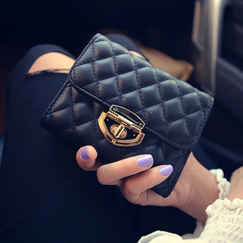 Famous Brand Spring Luxury Lock Short Women Wallet Vintage Multifunction Coin Pocket Purse Card Holder Female Clutch Wallets