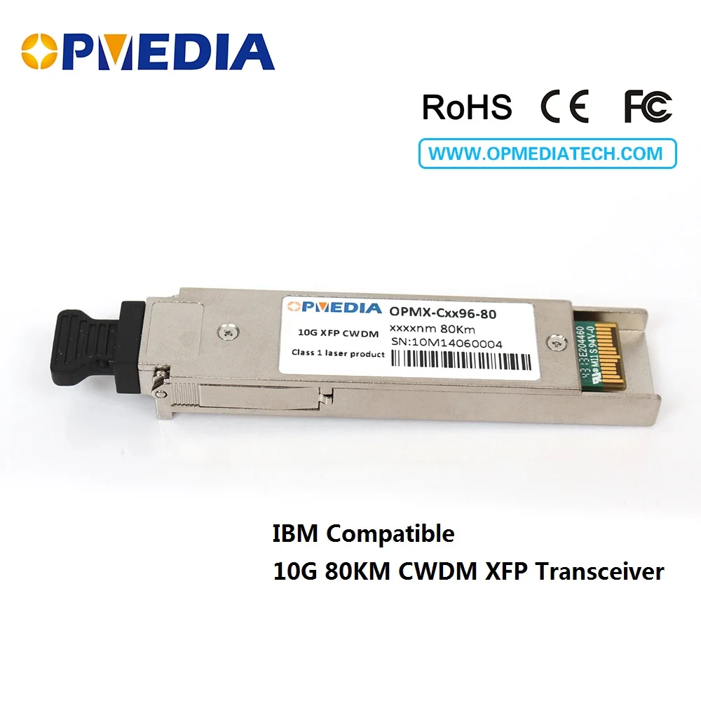 

IBM compatible, 10GEBASE CWDM XFP transceiver, 80km 1470~1610nm, duplex LC connector,DDM function