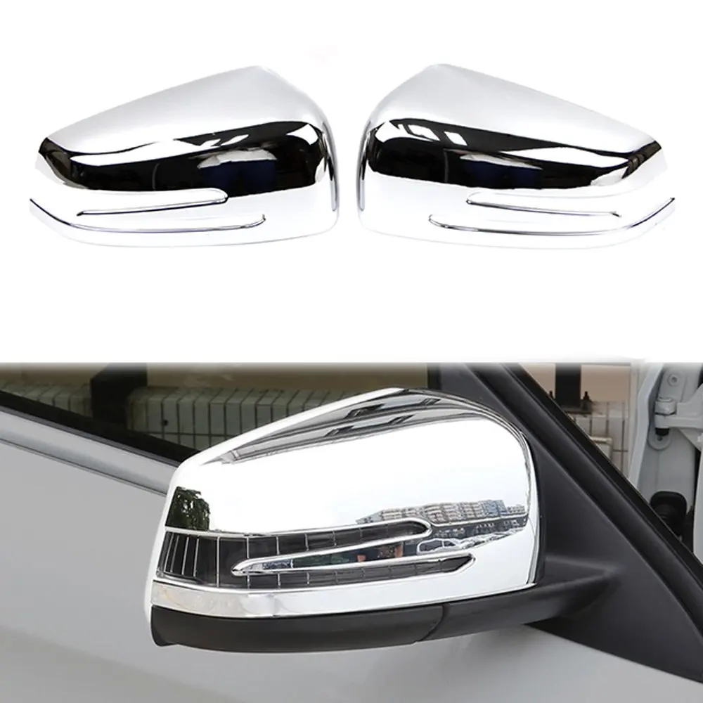 

For Mercedes Benz W176 A W246 B C117 CLA W221 S GLA Class Rearview Side Wing Mirror Cover ABS Chrome Molding Trim